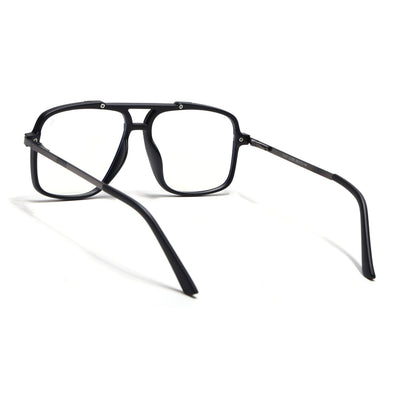 EyeJack Titex Matt Black & Grey Wayfarer Eyeglasses for Men & Women (18907CL306-C4)