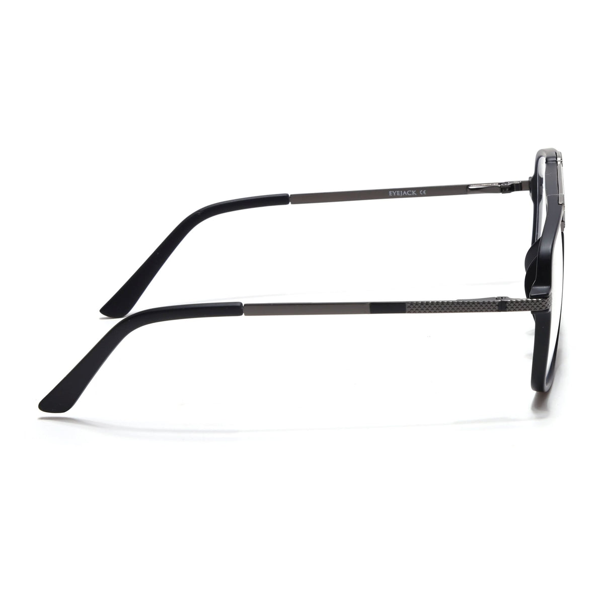 EyeJack Titex Matt Black & Grey Wayfarer Eyeglasses for Men & Women (18907CL306-C4)
