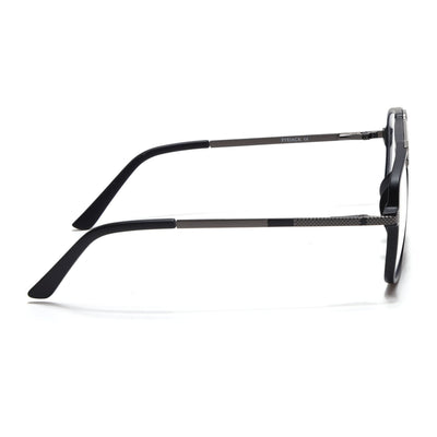 EyeJack Titex Matt Black & Grey Wayfarer Eyeglasses for Men & Women (18907CL306-C4)