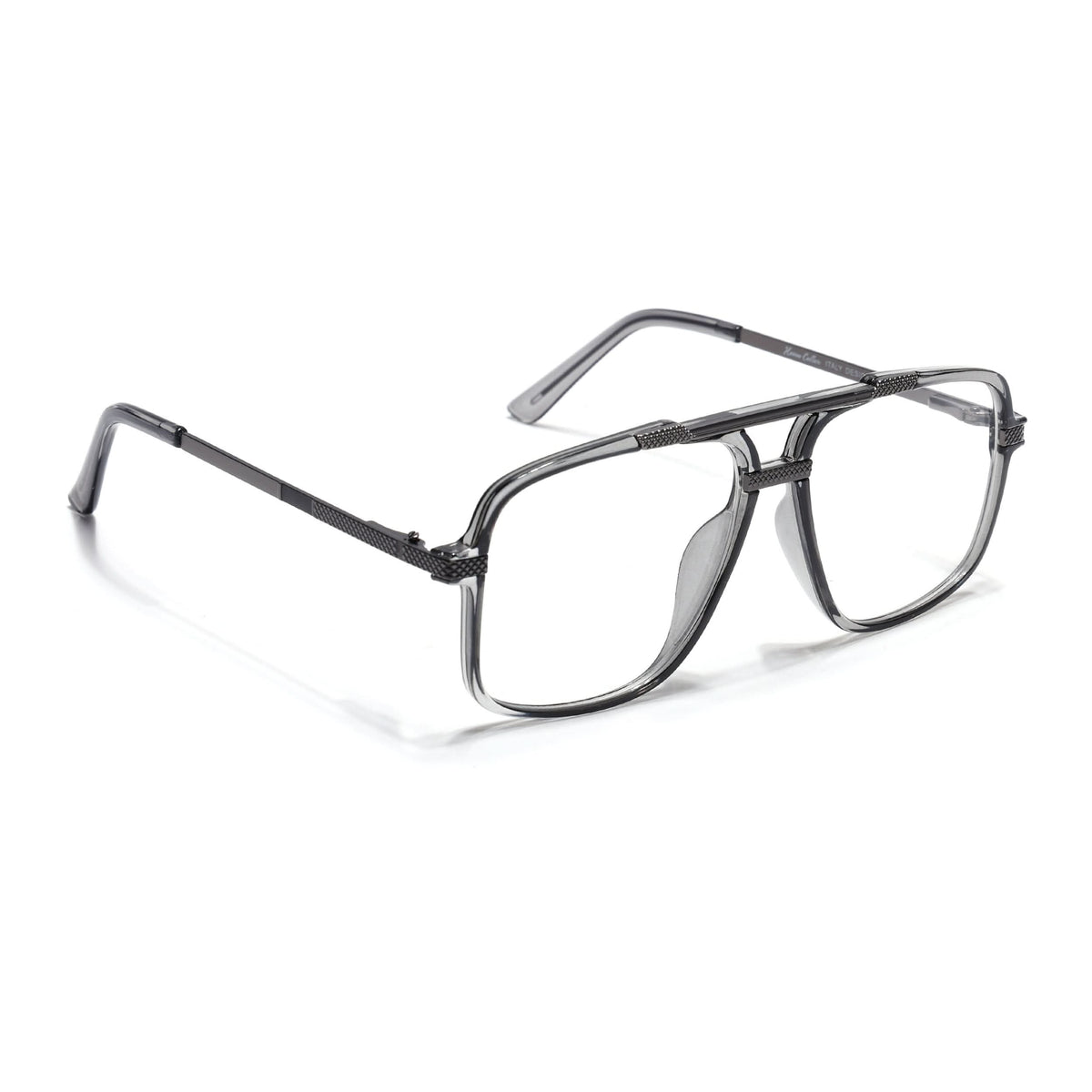 EyeJack Titex Shine Grey Wayfarer Eyeglasses for Men & Women (18907CL307-C5)