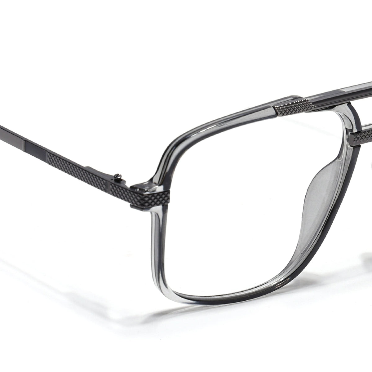 EyeJack Titex Shine Grey Wayfarer Eyeglasses for Men & Women (18907CL307-C5)