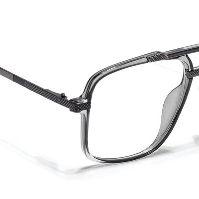 EyeJack Titex Shine Grey Wayfarer Eyeglasses for Men & Women (18907CL307-C5)