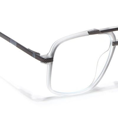EyeJack Titex Matt Grey Wayfarer Eyeglasses for Men & Women (18907CL308-C6)