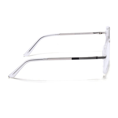 EyeJack Titex Transparent & Silver Wayfarer Eyeglasses for Men & Women (18907CL309-C7)