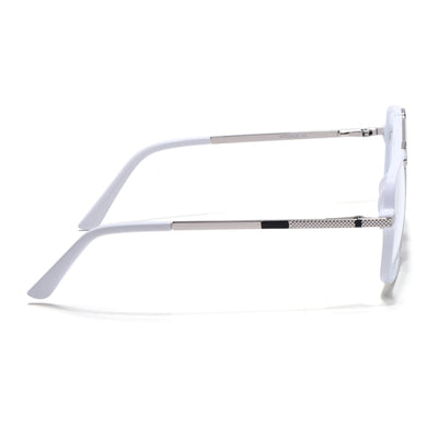 EyeJack Titex White & Silver Wayfarer Eyeglasses for Men & Women (18907CL310-C8)