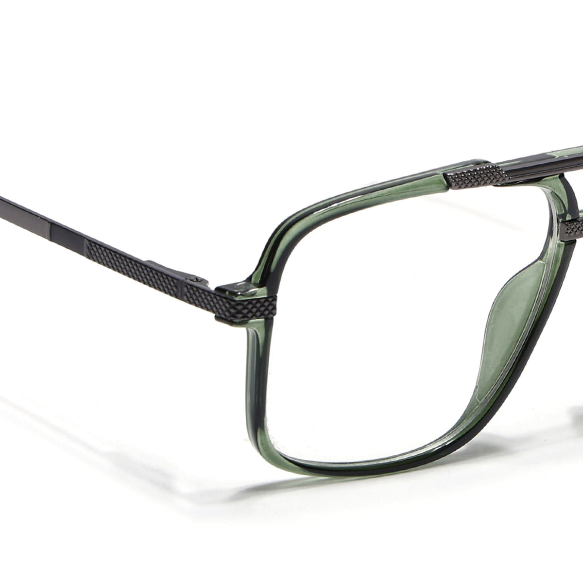 EyeJack Titex Green & Grey Wayfarer Eyeglasses for Men & Women (18907CL311-C9)