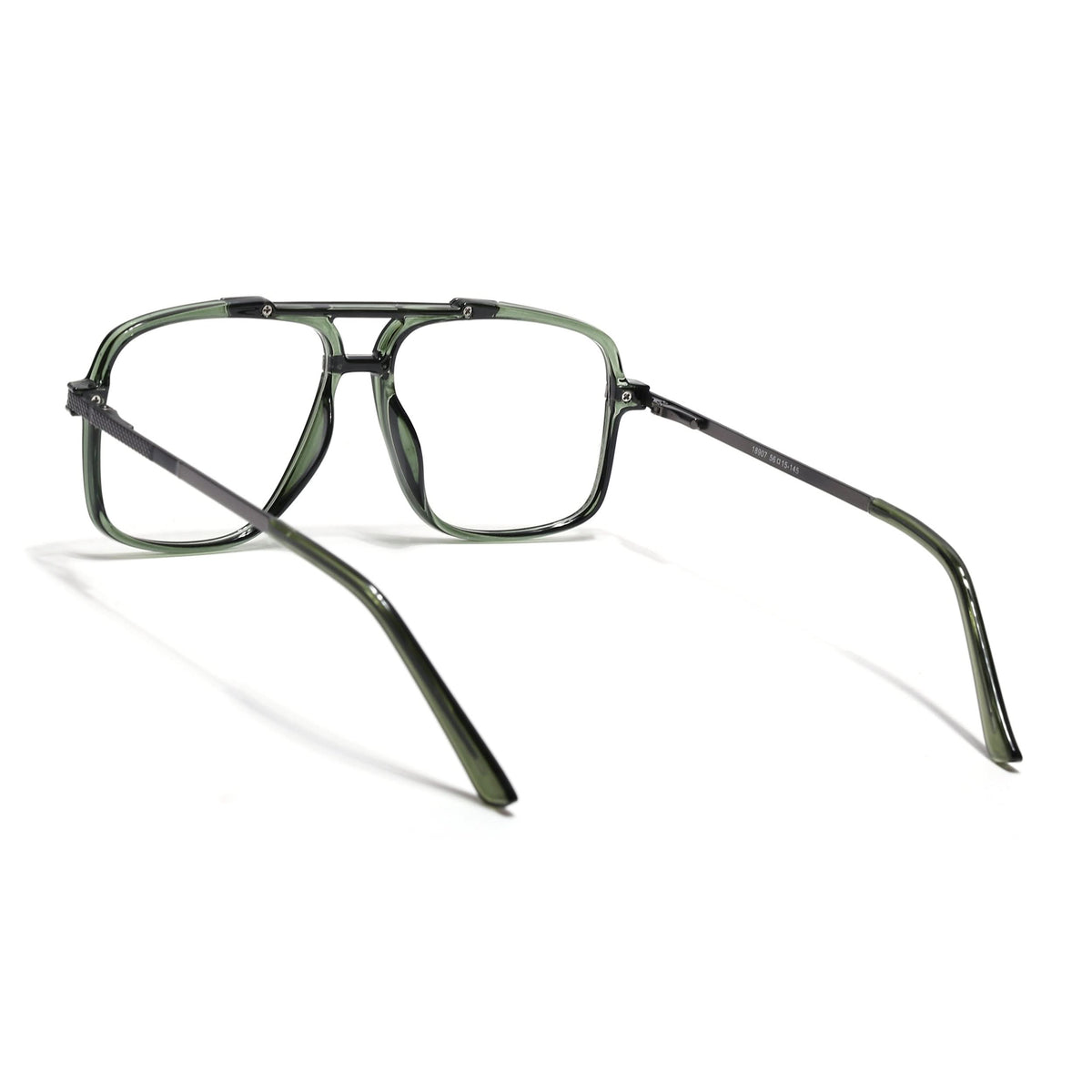 EyeJack Titex Green & Grey Wayfarer Eyeglasses for Men & Women (18907CL311-C9)