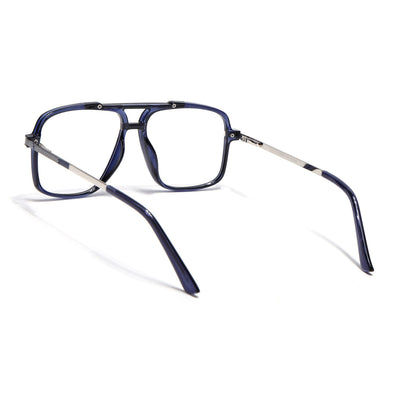 EyeJack Titex Blue & Grey Wayfarer Eyeglasses for Men & Women (18907CL312-C10)