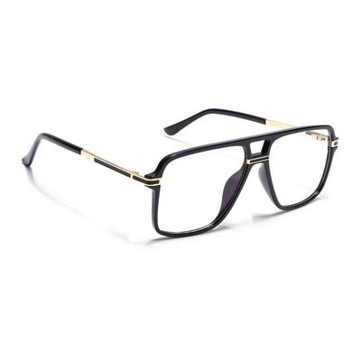 EyeJack Titex Shine Black & Golden Wayfarer Eyeglasses for Men & Women (18908CL316-C3)