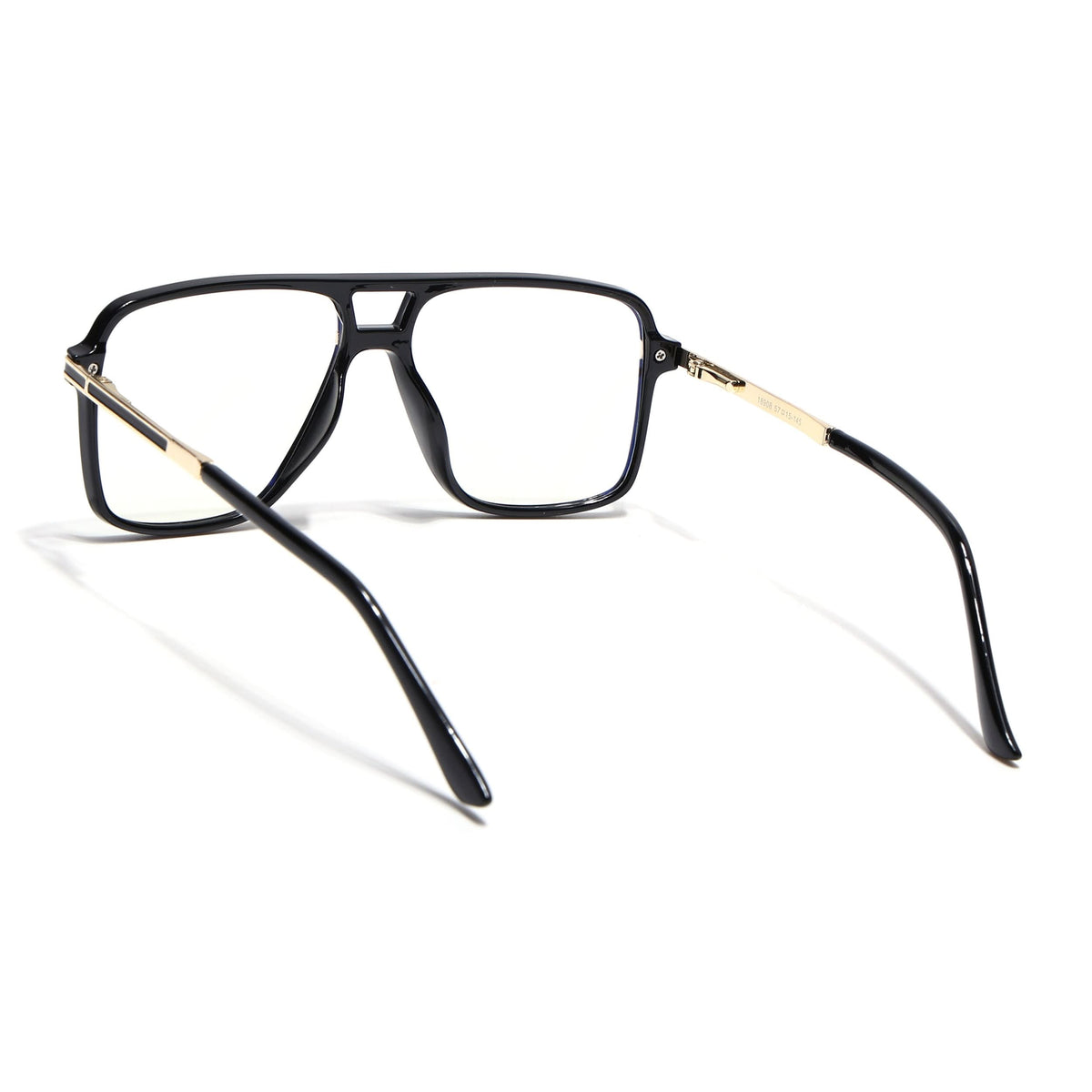 EyeJack Titex Shine Black & Golden Wayfarer Eyeglasses for Men & Women (18908CL316-C3)
