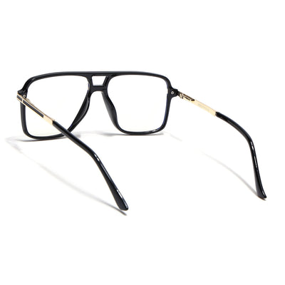 EyeJack Titex Shine Black & Golden Wayfarer Eyeglasses for Men & Women (18908CL316-C3)