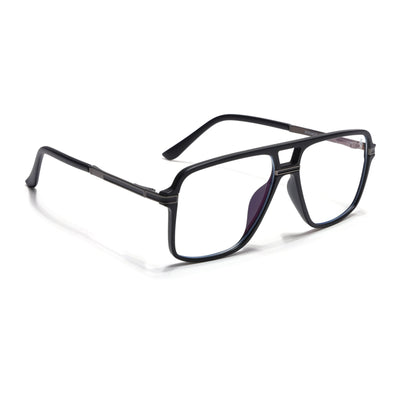 EyeJack Titex Matt Black & Grey Wayfarer Eyeglasses for Men & Women (18908CL317-C4)