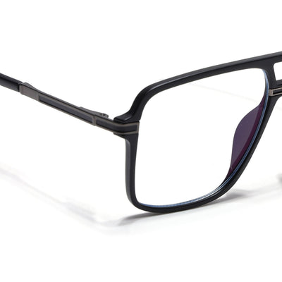 EyeJack Titex Matt Black & Grey Wayfarer Eyeglasses for Men & Women (18908CL317-C4)