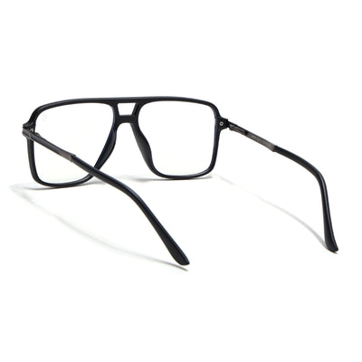 EyeJack Titex Matt Black & Grey Wayfarer Eyeglasses for Men & Women (18908CL317-C4)