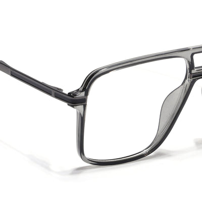 EyeJack Titex Shine Grey Wayfarer Eyeglasses for Men & Women (18908CL318-C5)