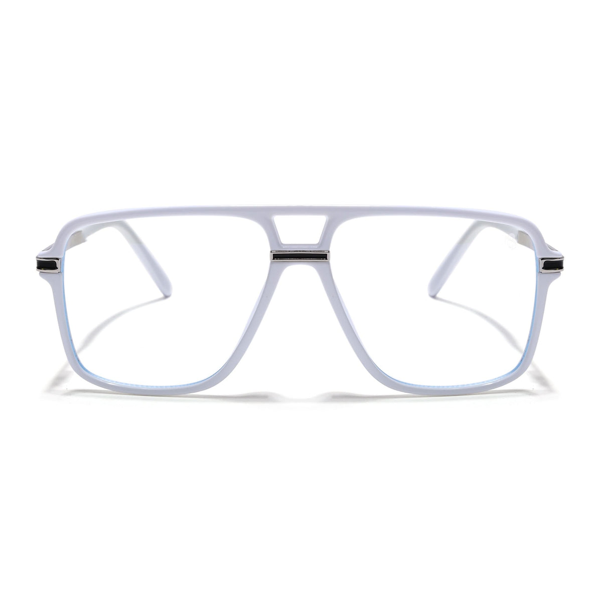 EyeJack Titex White Wayfarer Eyeglasses for Men & Women (18908CL321-C8)