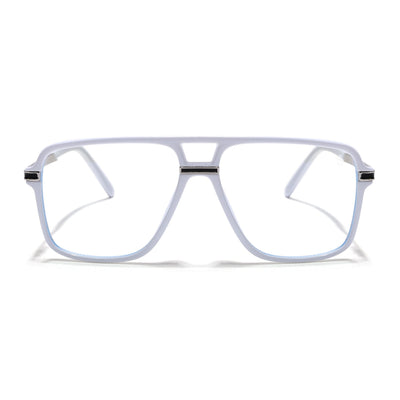 EyeJack Titex White Wayfarer Eyeglasses for Men & Women (18908CL321-C8)