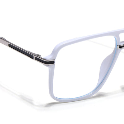 EyeJack Titex White Wayfarer Eyeglasses for Men & Women (18908CL321-C8)