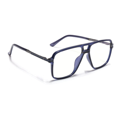 EyeJack Titex Blue Wayfarer Eyeglasses for Men & Women (18908CL323-C10)