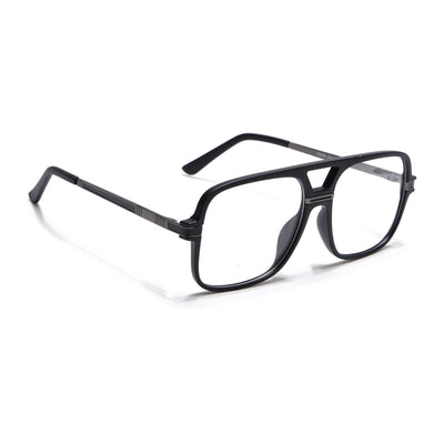 EyeJack Titex Matt Black & Grey Wayfarer Eyeglasses for Men & Women (18909CL328-C4)