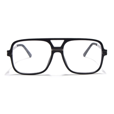 EyeJack Titex Matt Black & Grey Wayfarer Eyeglasses for Men & Women (18909CL328-C4)