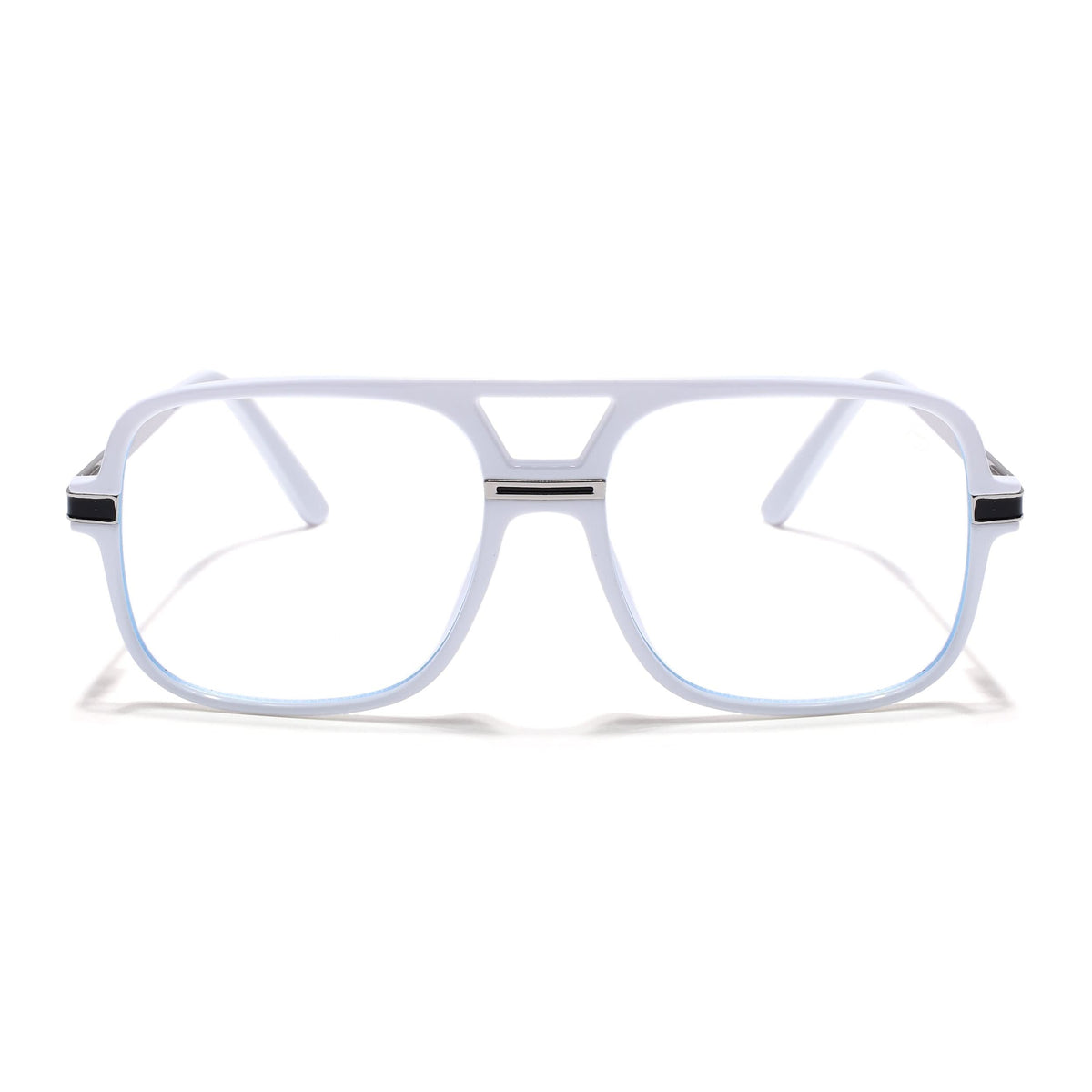 EyeJack Titex White Wayfarer Eyeglasses for Men & Women (18909CL332-C8)