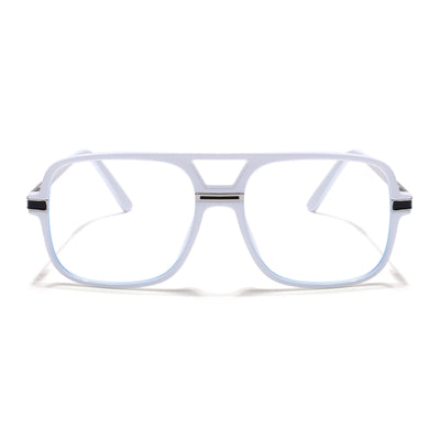 EyeJack Titex White Wayfarer Eyeglasses for Men & Women (18909CL332-C8)