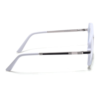 EyeJack Titex White Wayfarer Eyeglasses for Men & Women (18909CL332-C8)