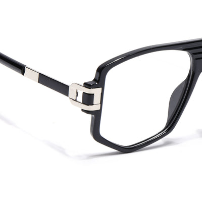 EyeJack Titex Shine Black & Silver Wayfarer Eyeglasses for Men & Women (18910CL337-C2)