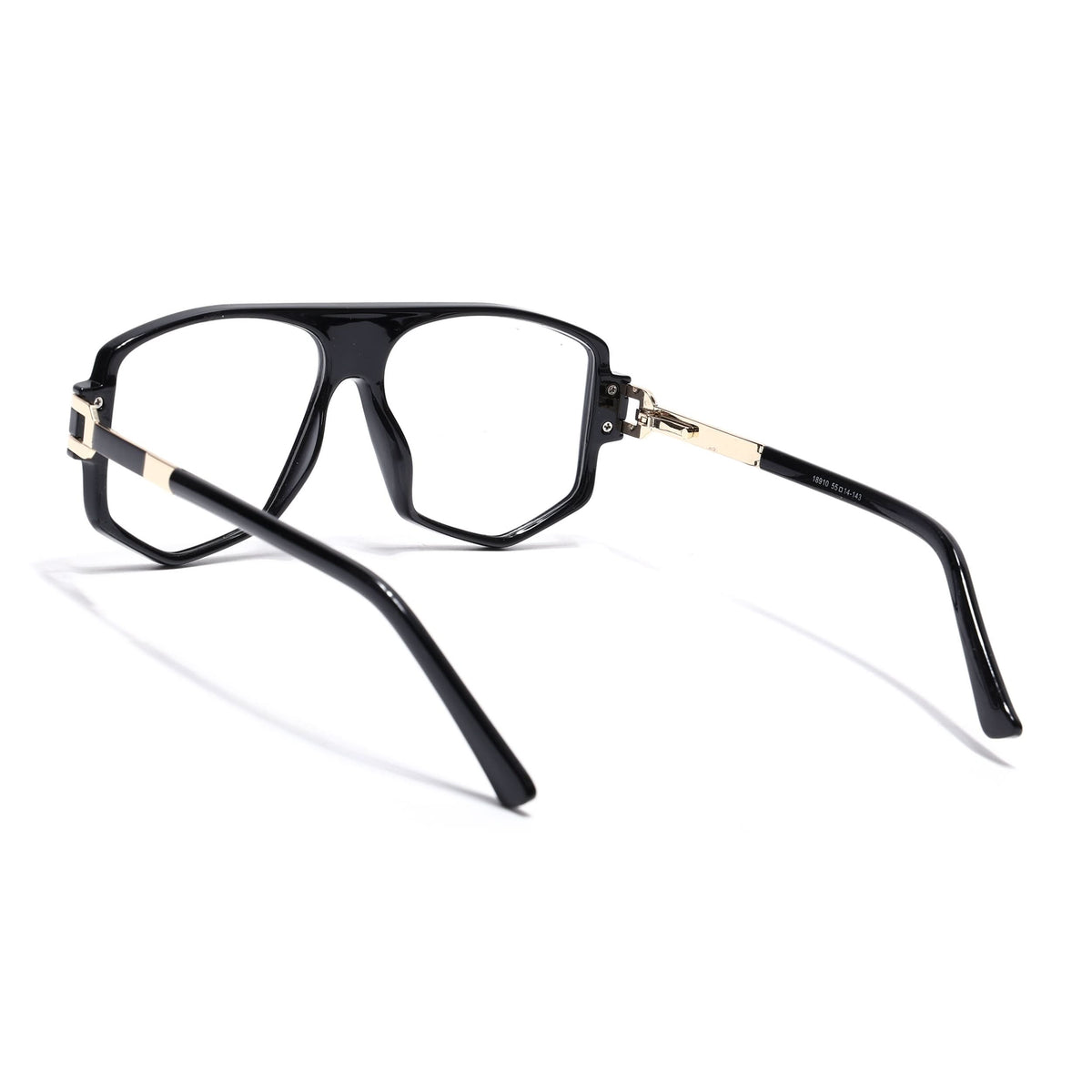 EyeJack Titex Shine Black & Golden Wayfarer Eyeglasses for Men & Women (18910CL338-C3)