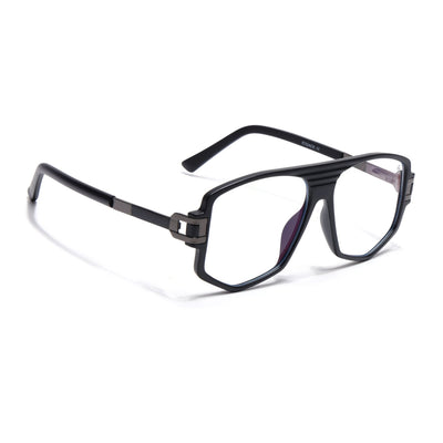 EyeJack Titex Matt Black & Grey Wayfarer Eyeglasses for Men & Women (18910CL339-C4)