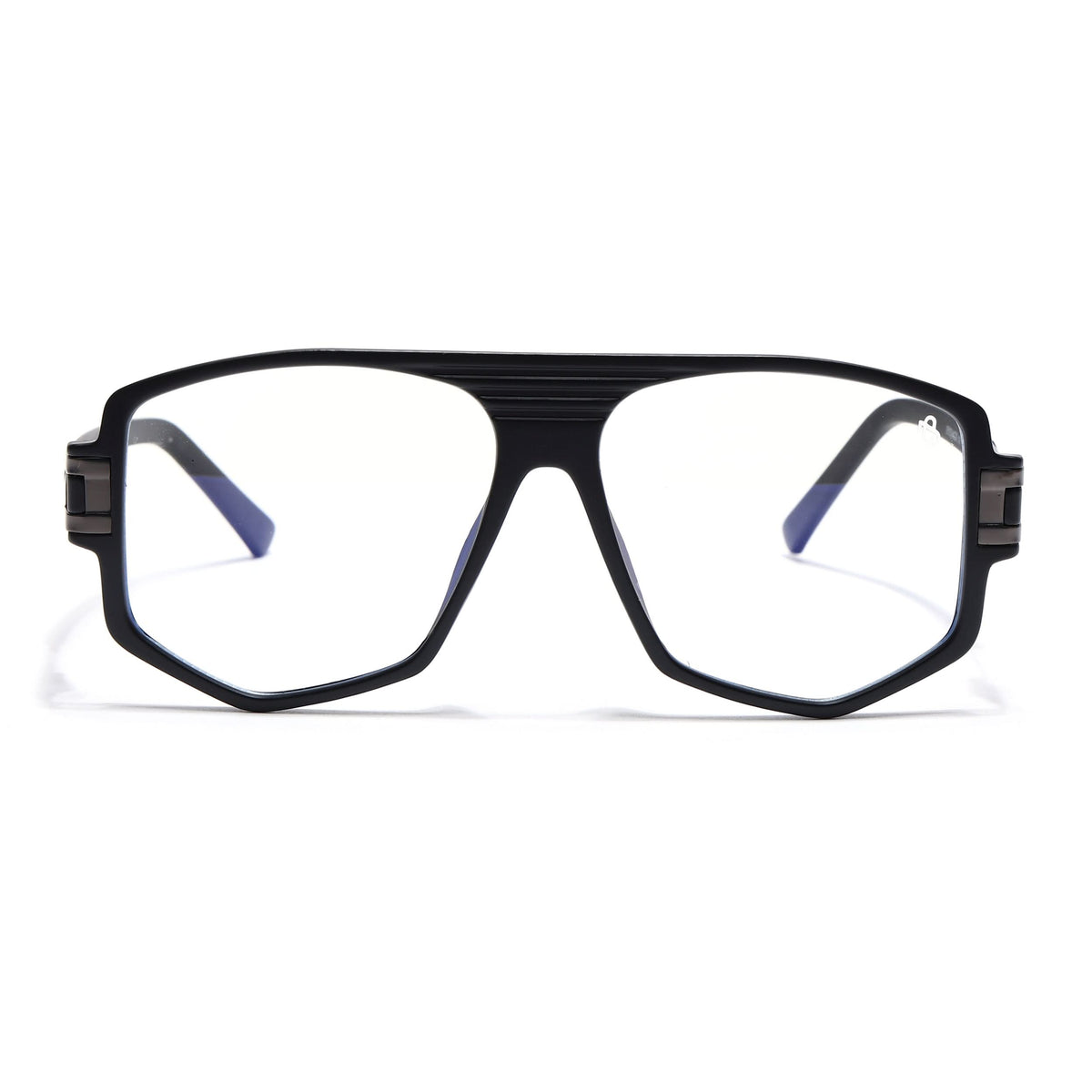 EyeJack Titex Matt Black & Grey Wayfarer Eyeglasses for Men & Women (18910CL339-C4)