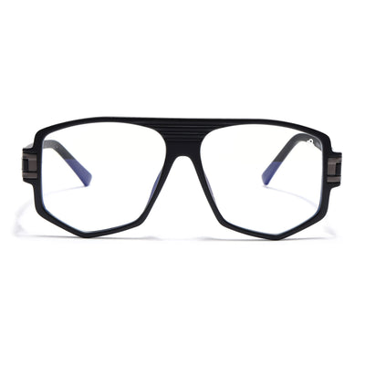 EyeJack Titex Matt Black & Grey Wayfarer Eyeglasses for Men & Women (18910CL339-C4)