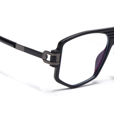 EyeJack Titex Matt Black & Grey Wayfarer Eyeglasses for Men & Women (18910CL339-C4)