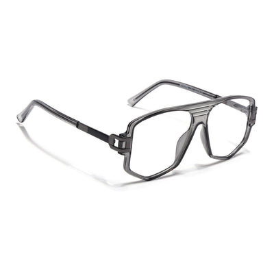 EyeJack Titex Shine Grey Wayfarer Eyeglasses for Men & Women (18910CL340-C5)
