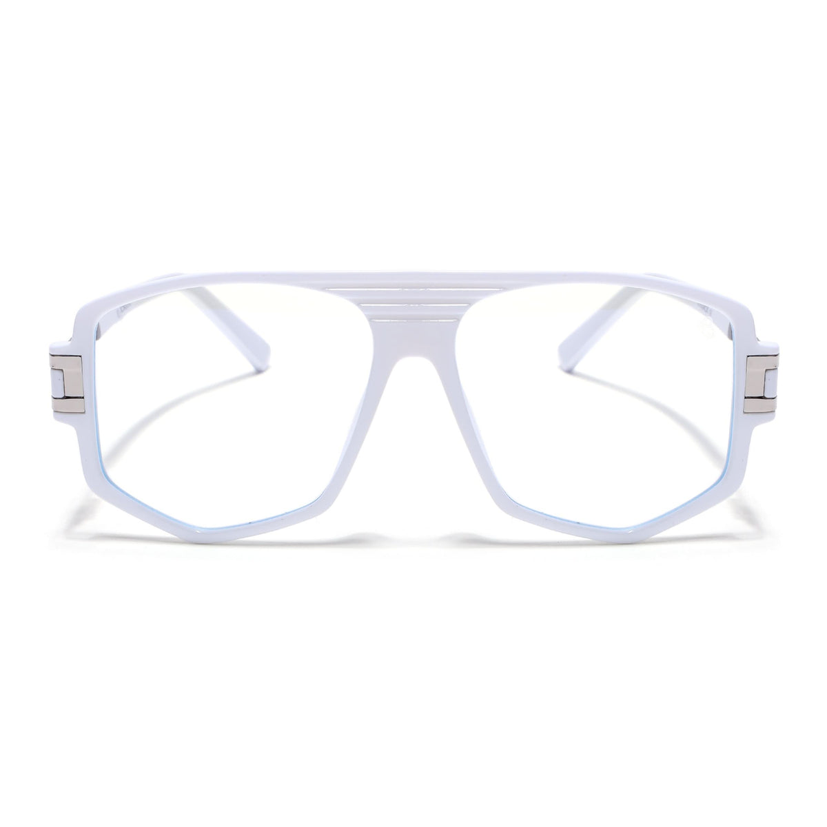 EyeJack Titex White Wayfarer Eyeglasses for Men & Women (18910CL343-C8)