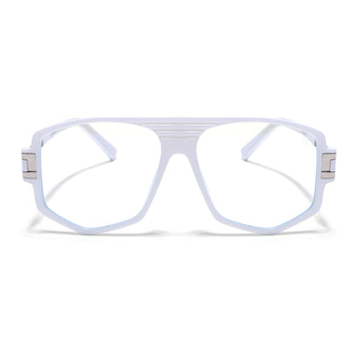 EyeJack Titex White Wayfarer Eyeglasses for Men & Women (18910CL343-C8)