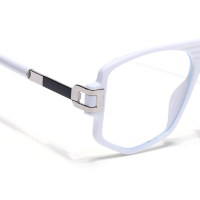 EyeJack Titex White Wayfarer Eyeglasses for Men & Women (18910CL343-C8)