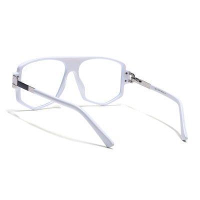 EyeJack Titex White Wayfarer Eyeglasses for Men & Women (18910CL343-C8)
