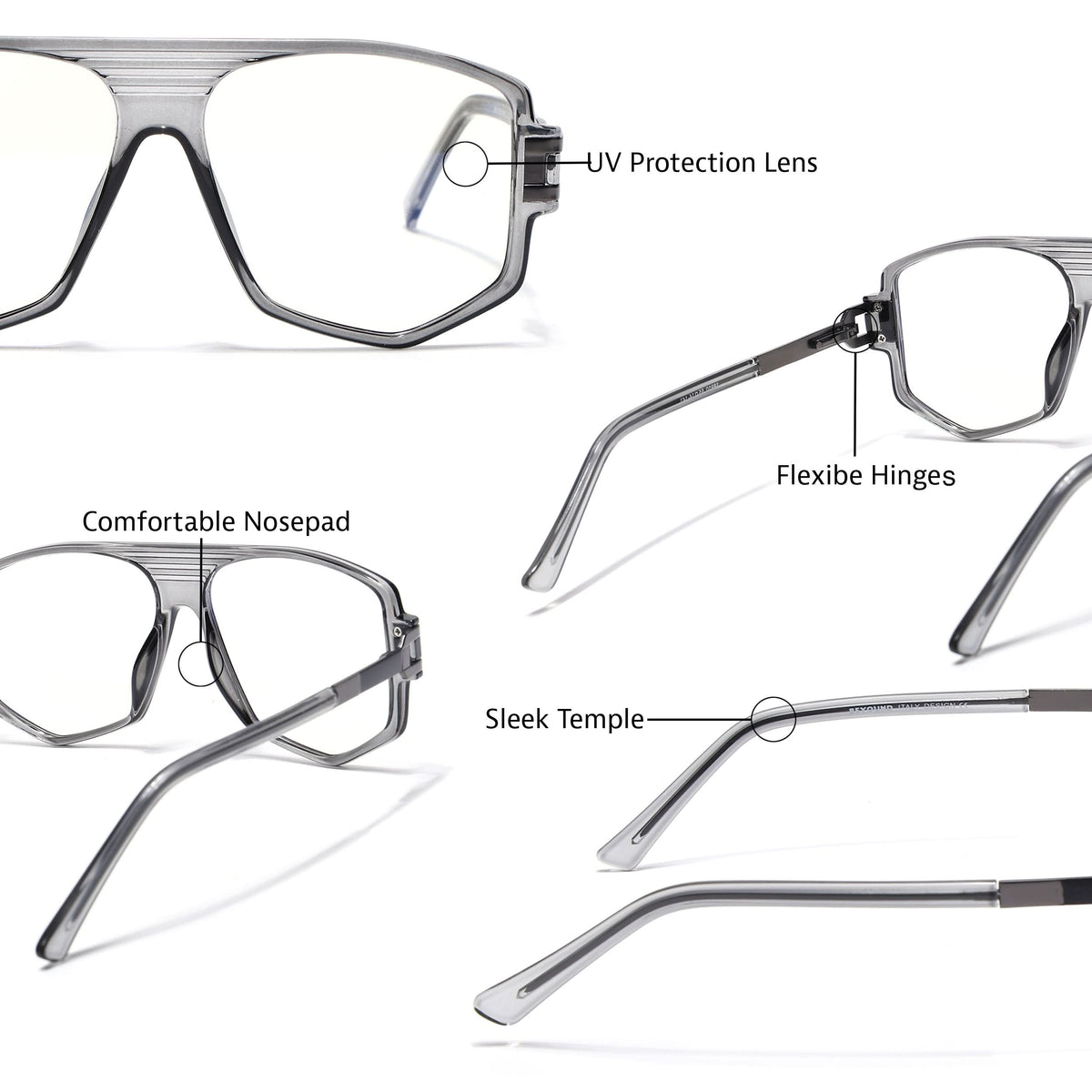 EyeJack Titex Green Wayfarer Eyeglasses for Men & Women (18910CL344-C9)