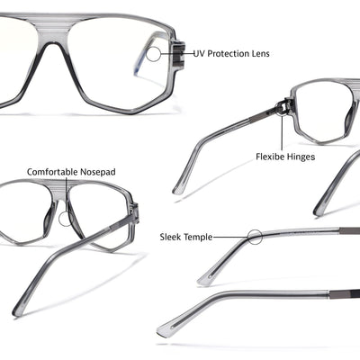 EyeJack Titex Green Wayfarer Eyeglasses for Men & Women (18910CL344-C9)