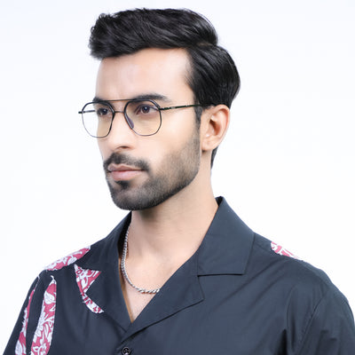 Eyejack Aura Grey & Black Wayfarer Eyeglasses for Men & Women (19001FCL1946-C1)