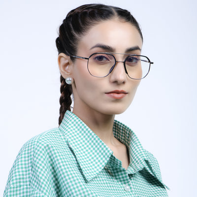 Eyejack Aura Grey & Black Wayfarer Eyeglasses for Men & Women (19001FCL1946-C1)