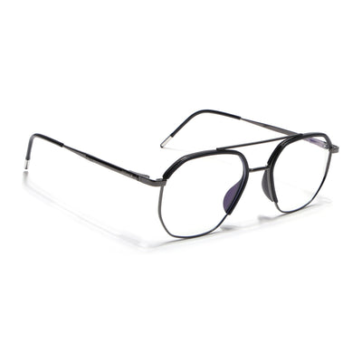 Eyejack Aura Grey & Black Wayfarer Eyeglasses for Men & Women (19001FCL1946-C1)