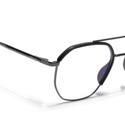 Eyejack Aura Grey & Black Wayfarer Eyeglasses for Men & Women (19001FCL1946-C1)