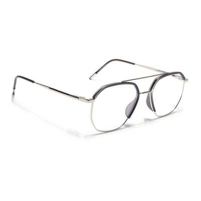 Eyejack Aura Grey & Silver Wayfarer Eyeglasses for Men & Women (19001FCL1947-C2)