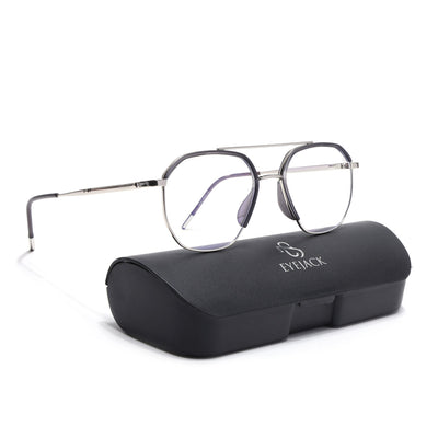 Eyejack Aura Grey & Silver Wayfarer Eyeglasses for Men & Women (19001FCL1947-C2)