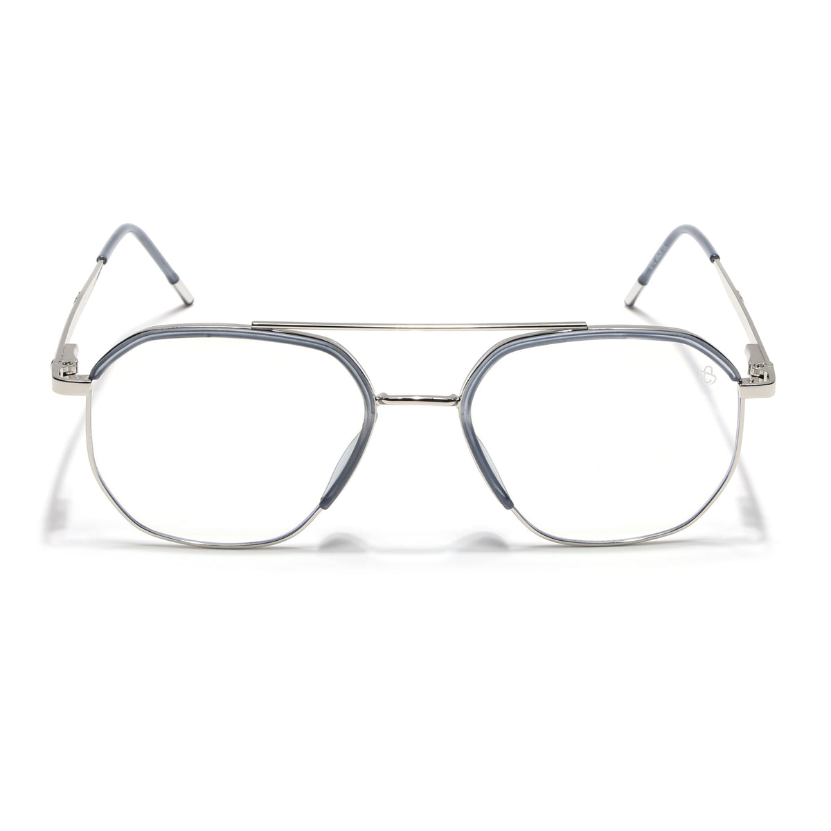 Eyejack Aura Light Grey & Silver Wayfarer Eyeglasses for Men & Women (19001FCL1948-C3)