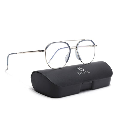 Eyejack Aura Light Grey & Silver Wayfarer Eyeglasses for Men & Women (19001FCL1948-C3)