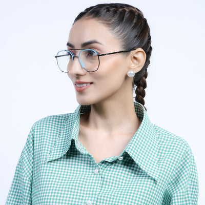 Eyejack Aura Sky Blue & Grey Wayfarer Eyeglasses for Men & Women (19001FCL1949-C4)